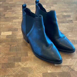DV dolce vita Black Leather Ankle Boots